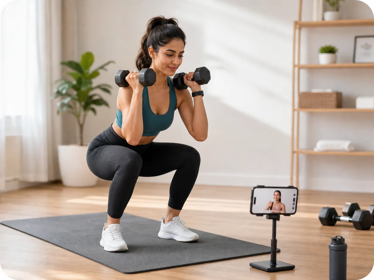 Online personal training session at home